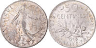 France 50 Centimes Coin, Semeuse, Paris, Silver, KM:854 -