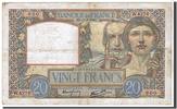 France 20 Francs Banknote, 20 F 1939-1942 ''Science et Travail'' -