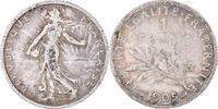 France Franc Coin, Semeuse, Paris, 1 Franc, Silver, KM:844.1 -