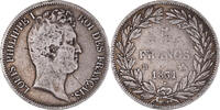 France 5 Francs Coin, Louis-Philippe, Rouen, Silver -