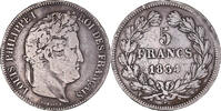 France 5 Francs Coin, Louis-Philippe, Lille, Silver -