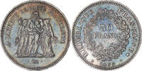 France 50 Francs Coin, Hercule, Paris, Silver, KM:941.1 -