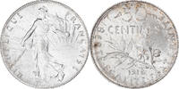 France 50 Centimes Coin, Semeuse, Paris, Silver, KM:854 -