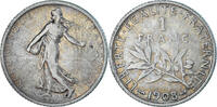 France Franc Coin, Semeuse, Paris, Silver, KM:844.1 -