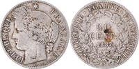 France 50 Centimes Cérès, Paris, Silver, KM:834.1 -