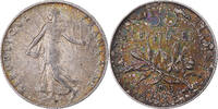 France 50 Centimes Coin, Semeuse, Paris, Silver, KM:854 -