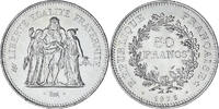 France 50 Francs Coin, Hercule, Paris, Silver, KM:941.1 -