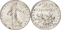 France 50 Centimes Coin, Semeuse, Paris, Silver, KM:854 -