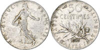France 50 Centimes Coin, Semeuse, Silver, Gadoury:420 -
