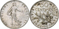 France 50 Centimes Semeuse, Paris, Silver, KM:854,Gadoury 420 -