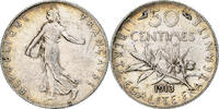 France 50 Centimes Semeuse, Paris, Silver, KM:854,Gadoury 420 -