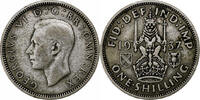 Great Britain Shilling Coin, George VI, Silver, KM:854 -
