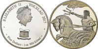Tokelau 5 dollars, 1 oz Poseidon, Proof 1.Oz, Silver -