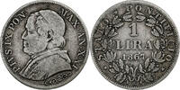 ITALIAN STATES Lira 1 Lira, Roma, KM #1378, Silver, 4.90 -