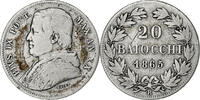 ITALIAN STATES 20 Baiocchi Coin, PAPAL STATES, Pius IX, Roma -