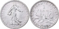France Franc Coin, Semeuse, Paris, 1 Franc, Silver, KM:844.1 -