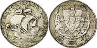 Portugal 2-1/2 Escudos Coin, Silver, KM:580 -