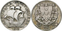 Portugal 2-1/2 Escudos Coin, Silver, KM:580 -