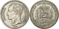 Venezuela Gram 10, 2 Bolivares Coin, Philadelphia, Silver -