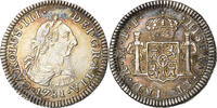 Mexico 1/2 Réal Coin, Charles III, Mexico City, Silver -