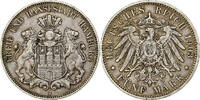 German States 5 Mark 1903 J Coin, HAMBURG, Hamburg, Silver, KM:610 SS 409.57 元  ＋  41.42 元 运费
