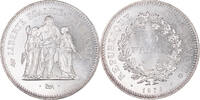 France 50 Francs Coin, Hercule, Paris, Silver, KM:941.1 -