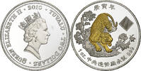 Tuvalu 2 Dollars Elizabeth II, Silver, KM:244 -