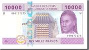 Central African States 10,000 Francs Banknote, Undated, KM:210U -