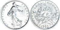 France 5 Francs Coin, Semeuse, Silver, KM:926, Gadoury:770 -