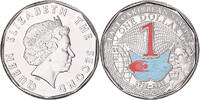 East Caribbean States Dollar Coin, 50 ans Banque Centrale, Colorisée -