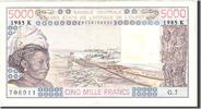 West African States 5000 Francs Banknote, Undated, KM:708Kj -