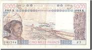 West African States 5000 Francs Banknote, Undated, KM:708Kj -