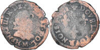 France Double Tournois Coin, Henri III, Toulouse, Copper -