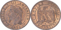 France Centime Coin, Napoleon III, Paris, Bronze -