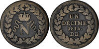 France Decime Coin, Napoléon I, Strasbourg, point after date only -