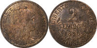 France 2 Centimes Dupuis, Paris, Bronze, Gadoury:107, KM:841 -