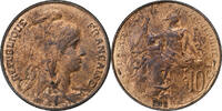 France 10 Centimes Dupuis, Paris, Bronze, Gadoury:277, KM:843 -