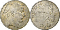 Belgium 50 Francs Régence Prince Charles, Mercure, Brussels, Silver -