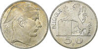 Belgium 50 Francs Régence Prince Charles, Mercure, Brussels, Silver -