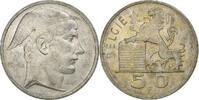 Belgium 50 Francs Régence Prince Charles, Mercure, Brussels, Silver -