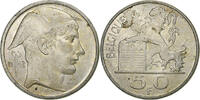 Belgium 50 Francs Régence Prince Charles, Mercure, Brussels, Silver -