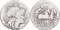 Denarius Coin, Safra, Rome, Silver, Crawford:206/1 -
