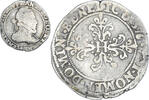 France Demi Franc Coin, Henri III, Rennes, Silver -