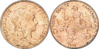 France 5 Centimes Coin, Uncertain Mint, Etoile, Bronze -