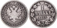 Finland Markka Coin, Alexander II, Helsinki, Silver, KM:3.1 -