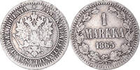 Finland Markka Coin, Alexander II, Helsinki, Silver, KM:3.1 -