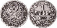 Finland Markka Coin, Alexander II, Helsinki, Silver, KM:3.1 -