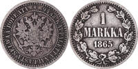Finland Markka Coin, Alexander II, Helsinki, Silver, KM:3.1 -