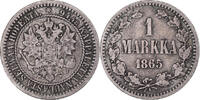 Finland Markka Coin, Alexander II, Helsinki, Silver, KM:3.1 -