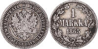 Finland Markka Coin, Alexander II, Helsinki, Silver, KM:3.1 -